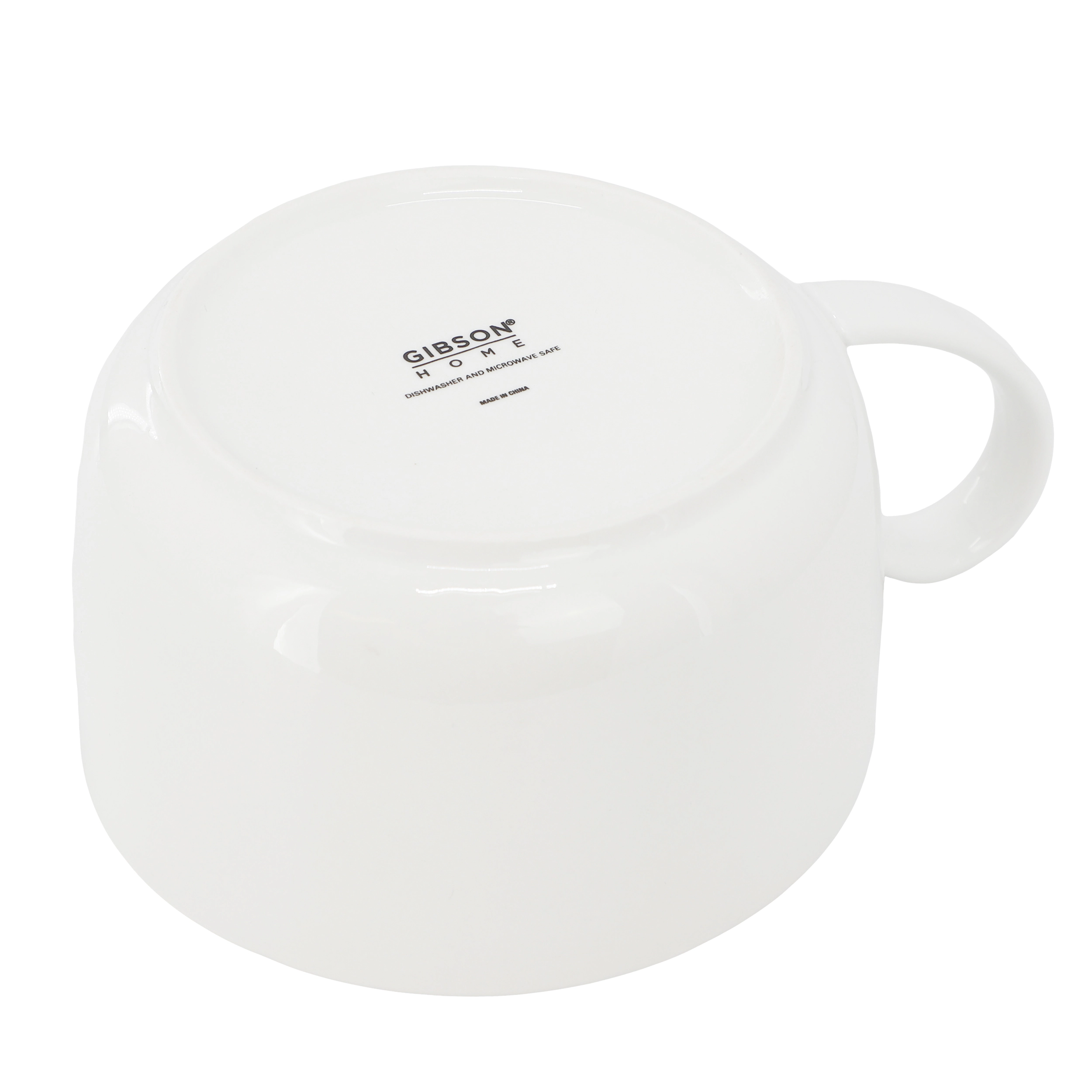 Gibson Home Great Essentials 4 Piece 32.5 Ounce Fine Ceramic Large Latte Mug Set in White
