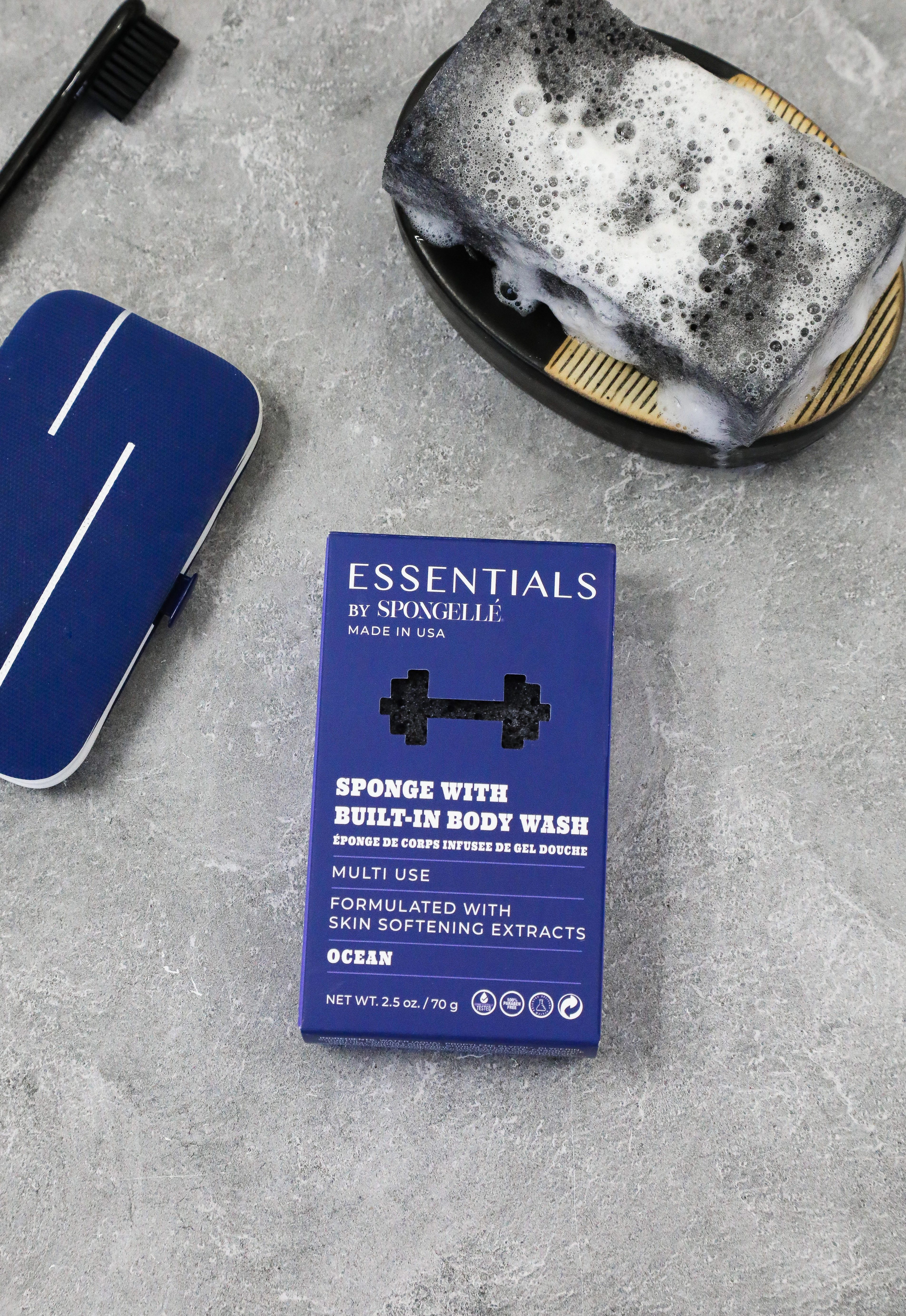 ESSENTIALS BY SPONGELLE - MENS BODY BUFFER - OCEAN