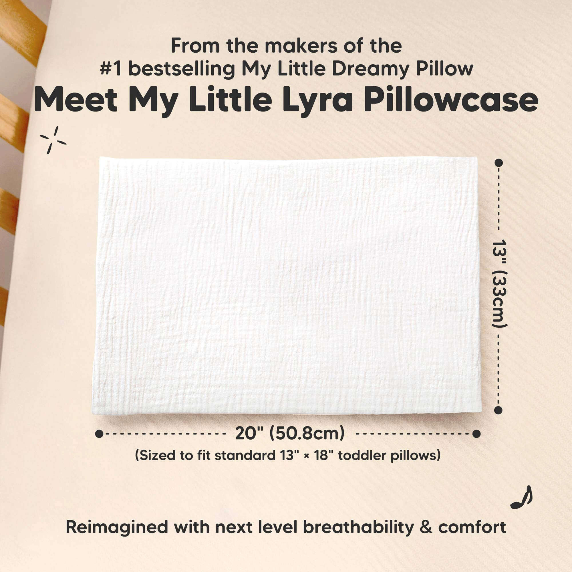 KeaBabies 1-Pack My Little Lyra Muslin Pillowcase