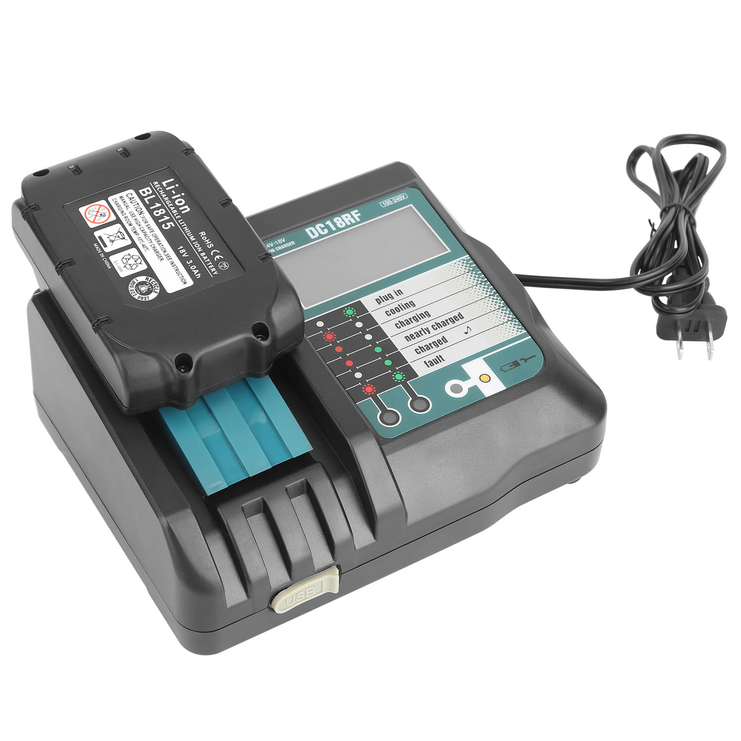 GBruno LCD Battery Charger For Makita 14.4-18V