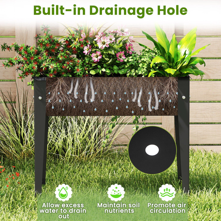 Hivvago Raised Garden Bed Elevated Metal Gardening Box with Legs