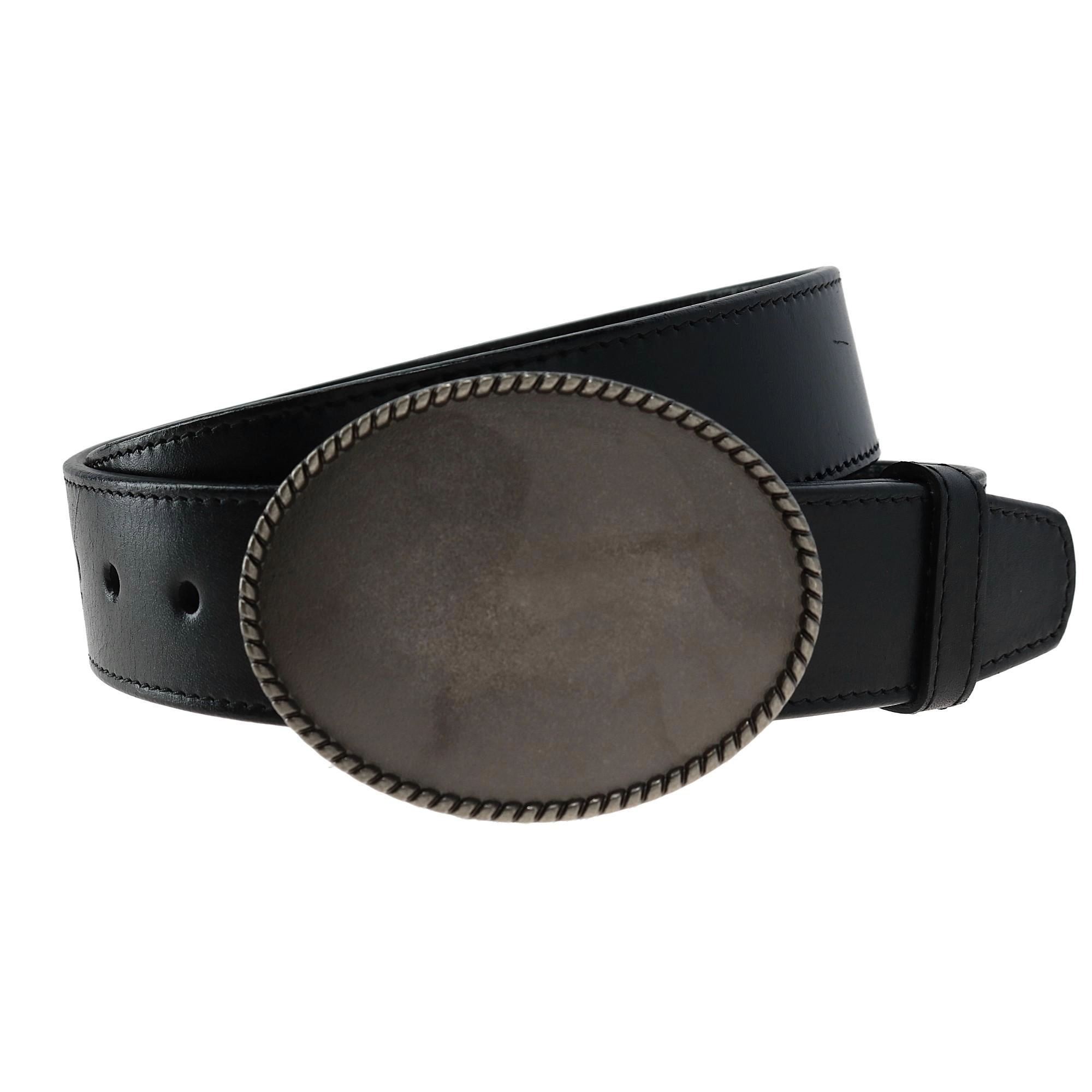 CTM Blank Oval Belt Buckle with Edge Detail