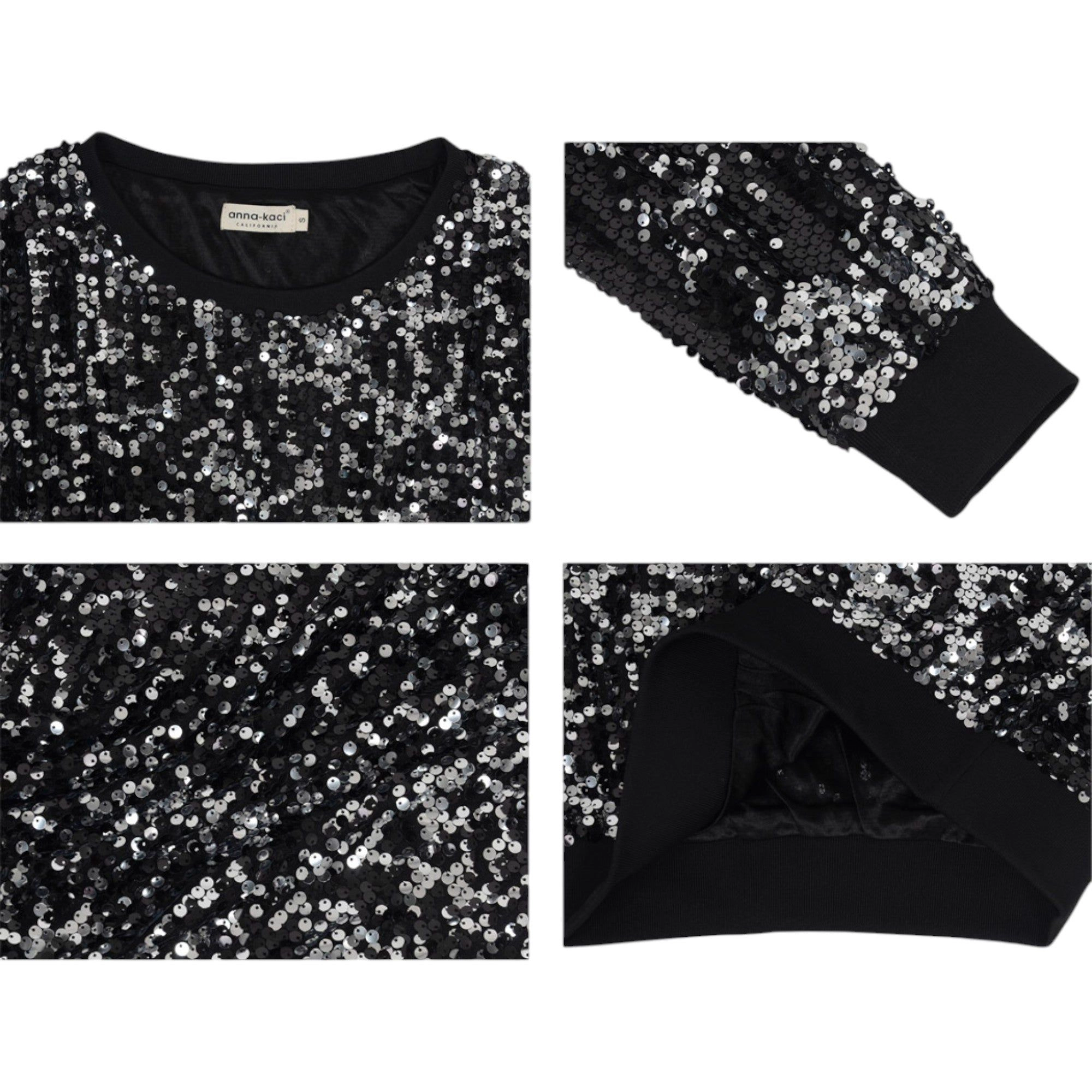 Anna-Kaci Women's Sequin Sparkly Pullover Sweatshirt