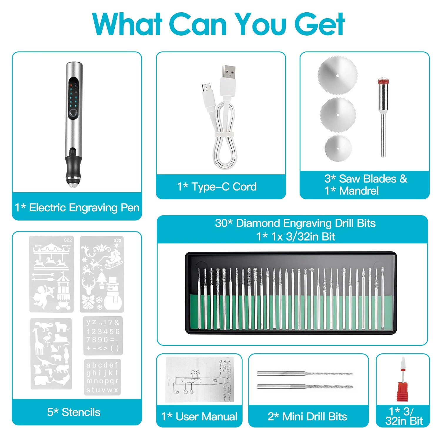 GBruno Rechargeable Electric Engraving Pen Set