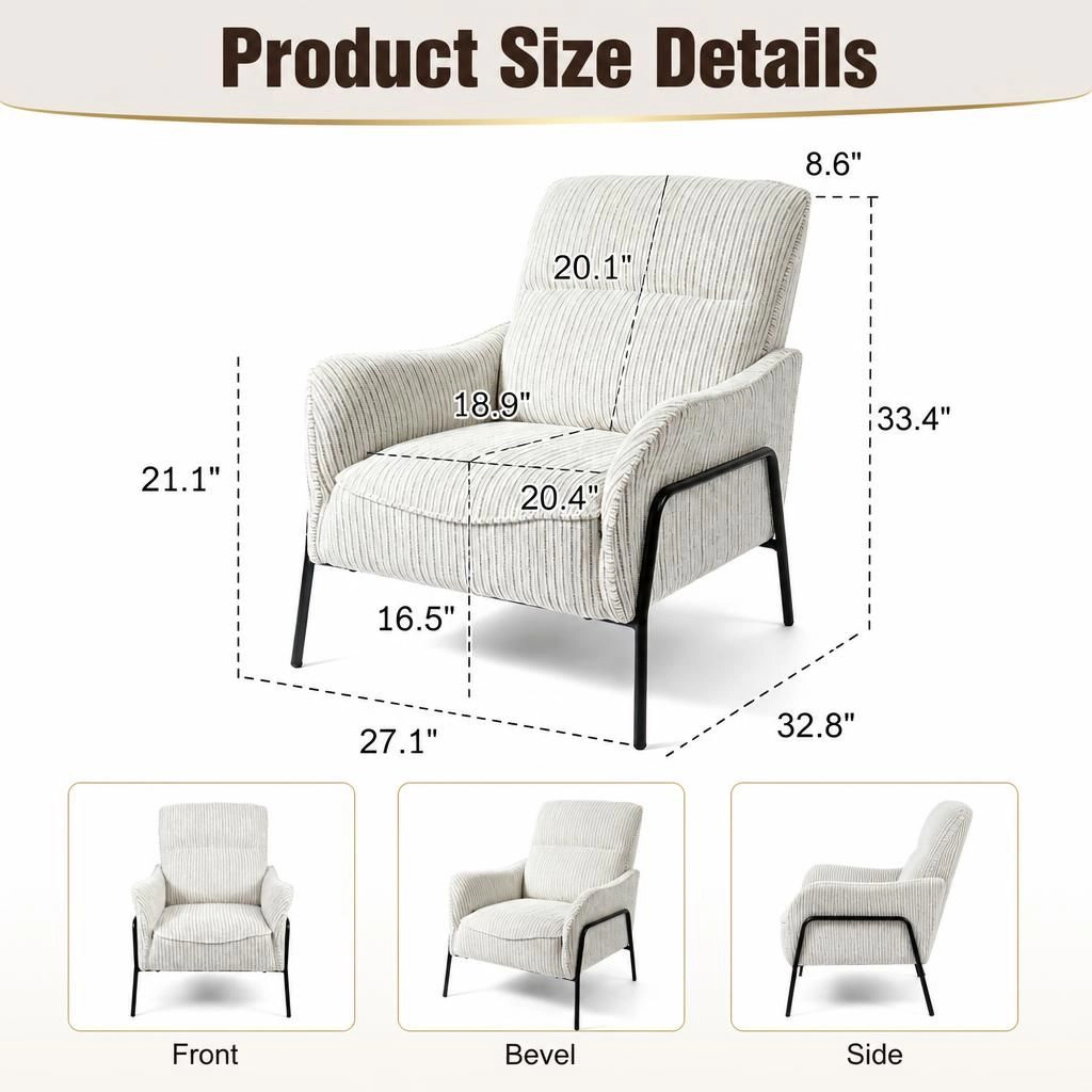GOODSILO Comfortable Upholstered Fabric Accent Chair