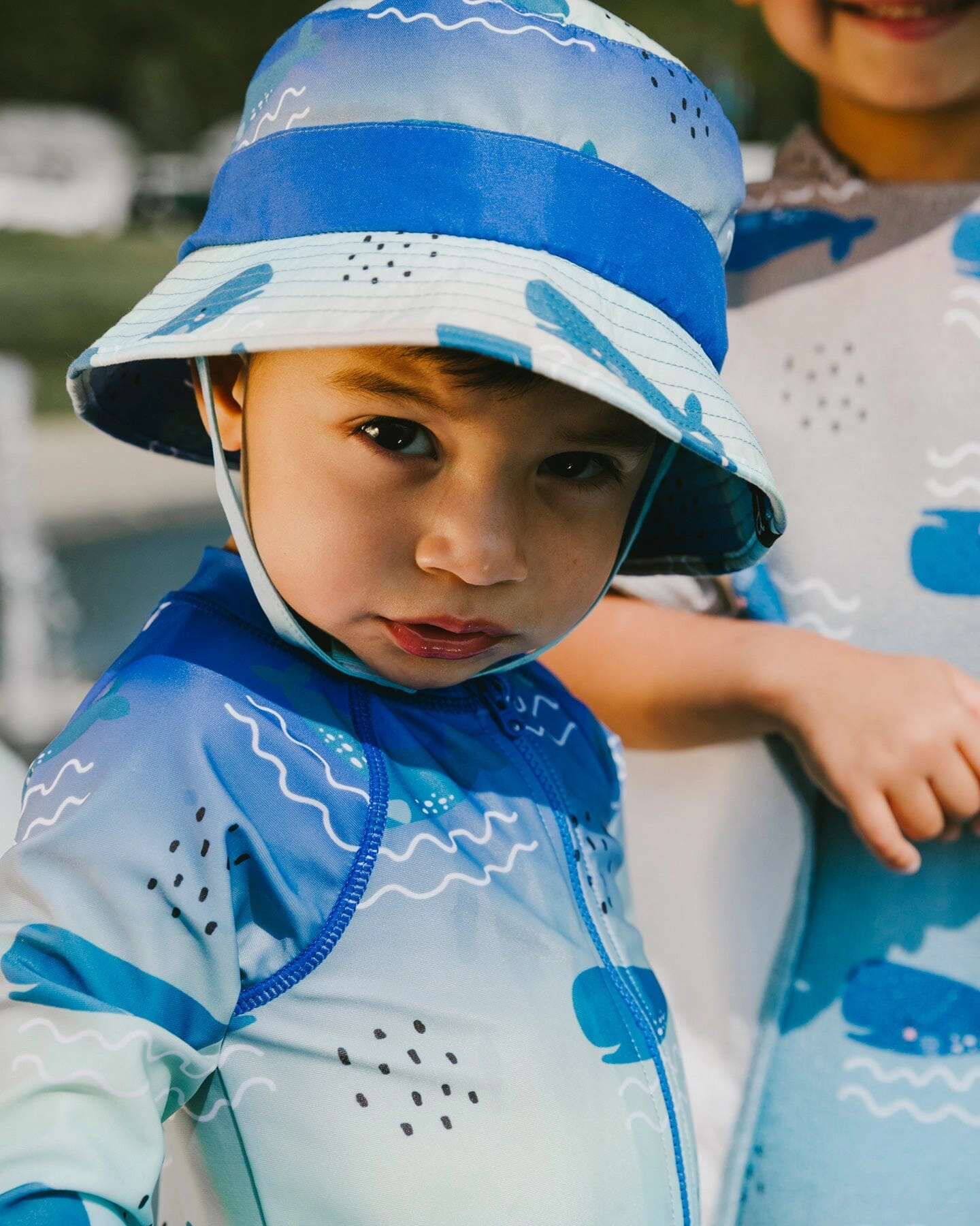Deux par Boys One-Piece Long Sleeve Rashguard Whale Print