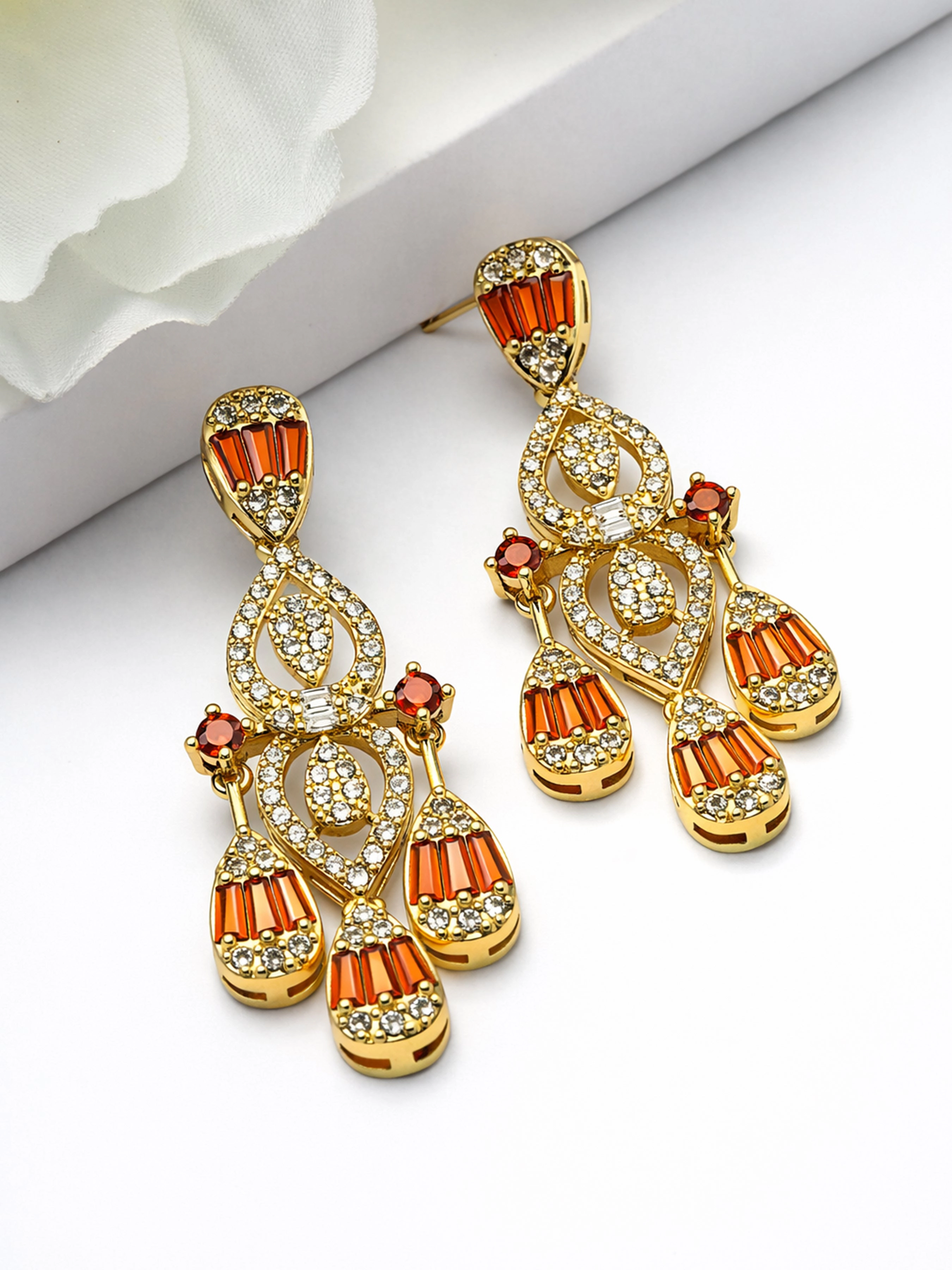 AGP PARIS Womens Geometric Chandelier Statement Earrings