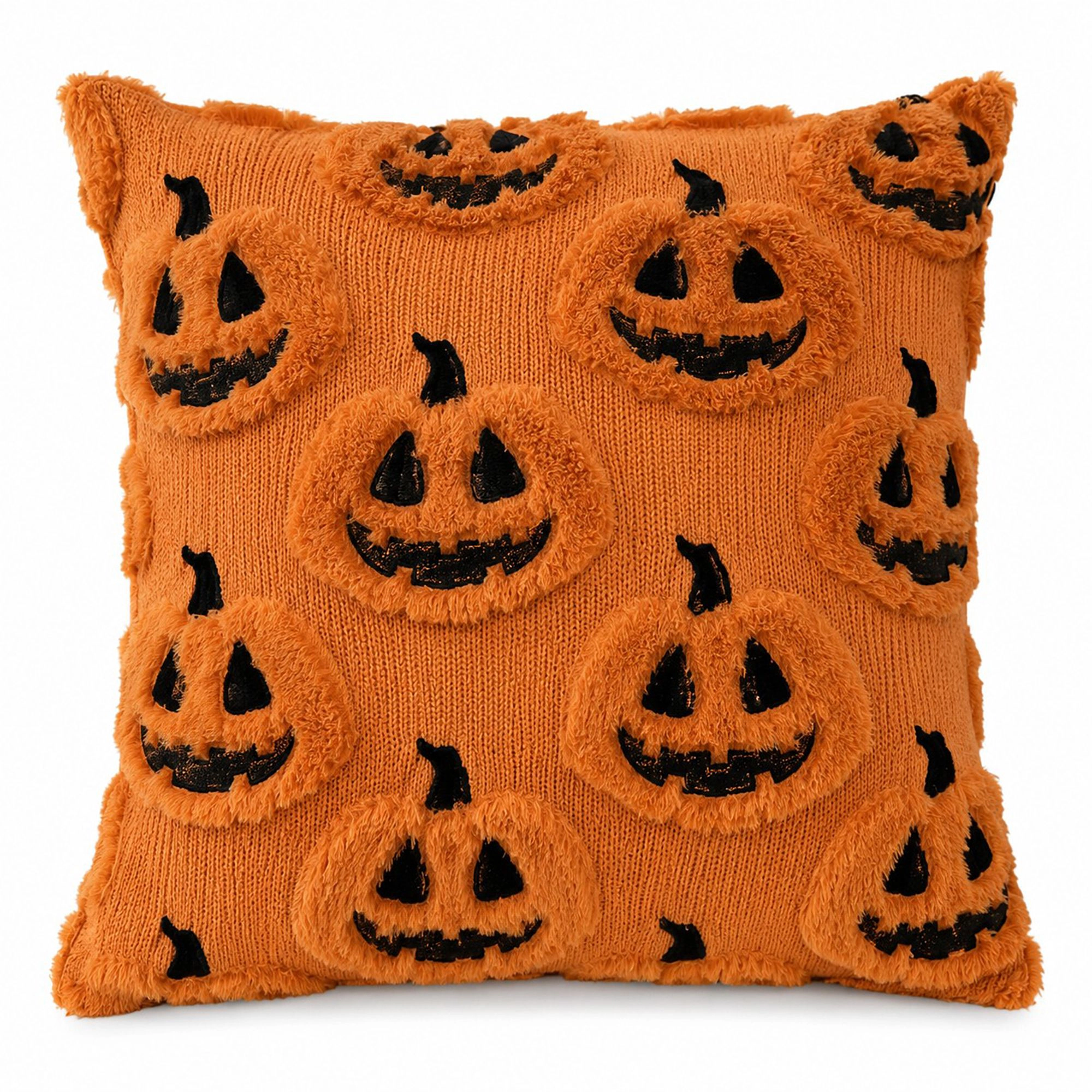 Alilang Halloween Textured Pumpkin Ghost Decorative Throw Pillow Cover