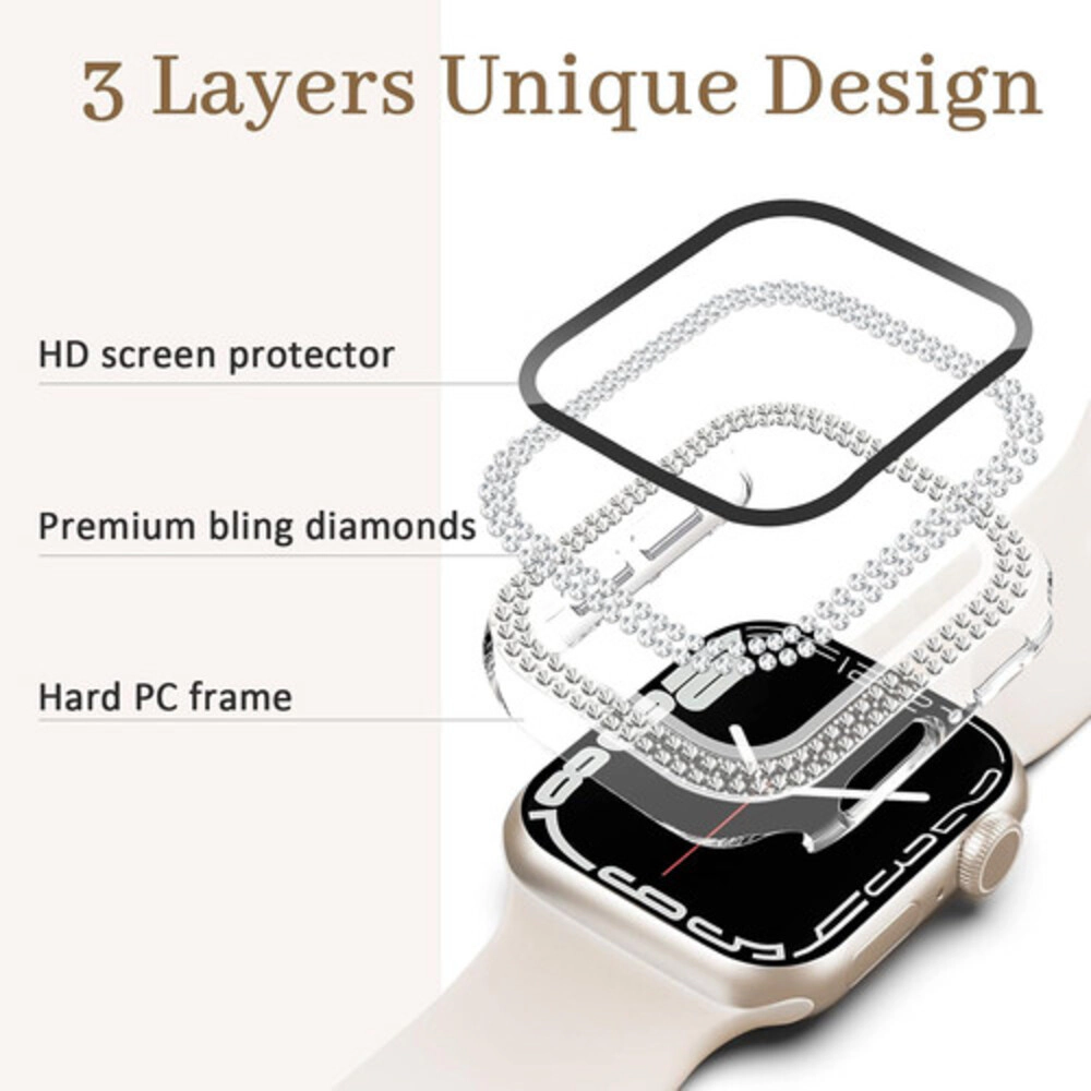 OneLink Gadgets 44mm Bling Screen Protector Watch Case