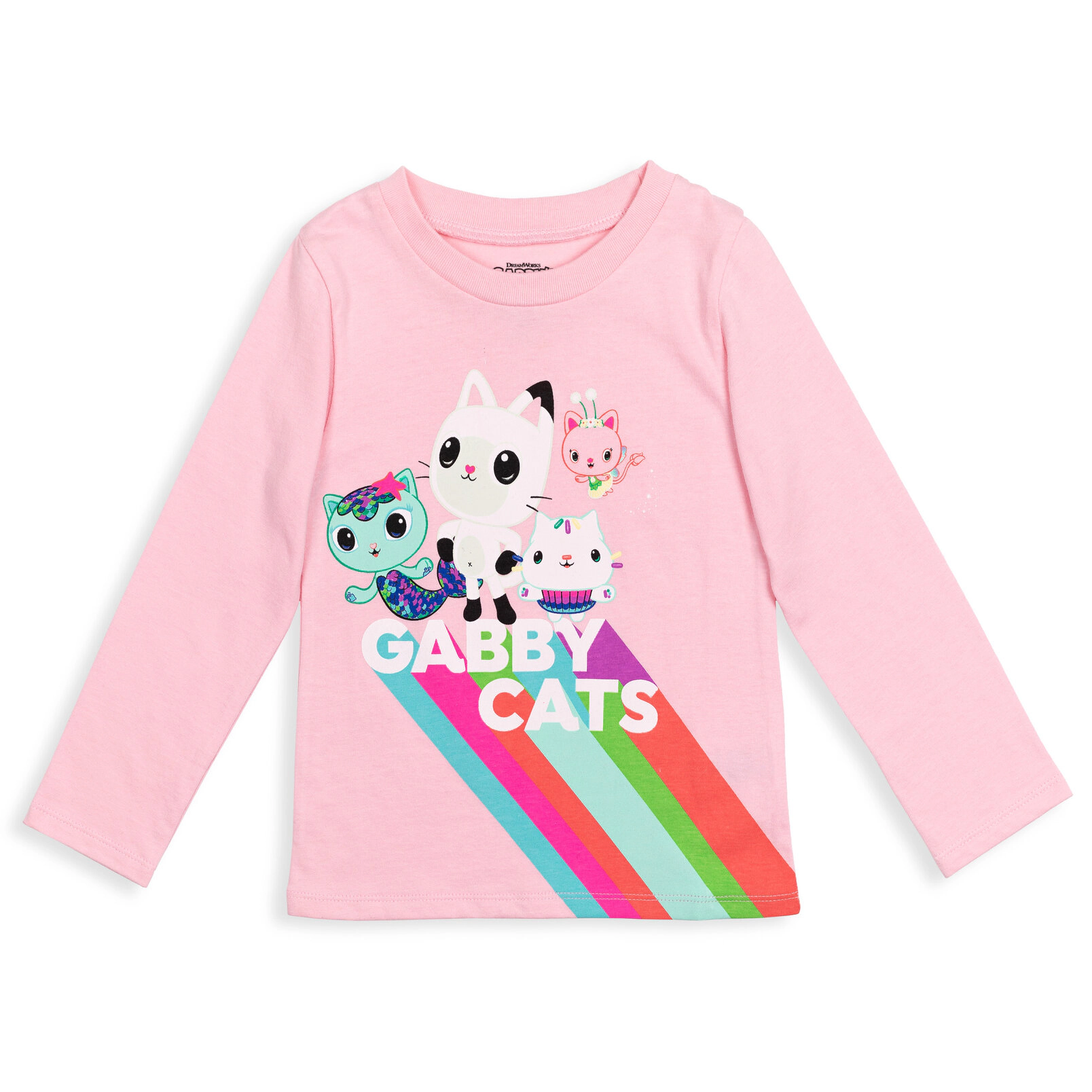 Dreamworks Gabby's Dollhouse Girls' 2-Pack Sensory Friendly Long Sleeve T-Shirts