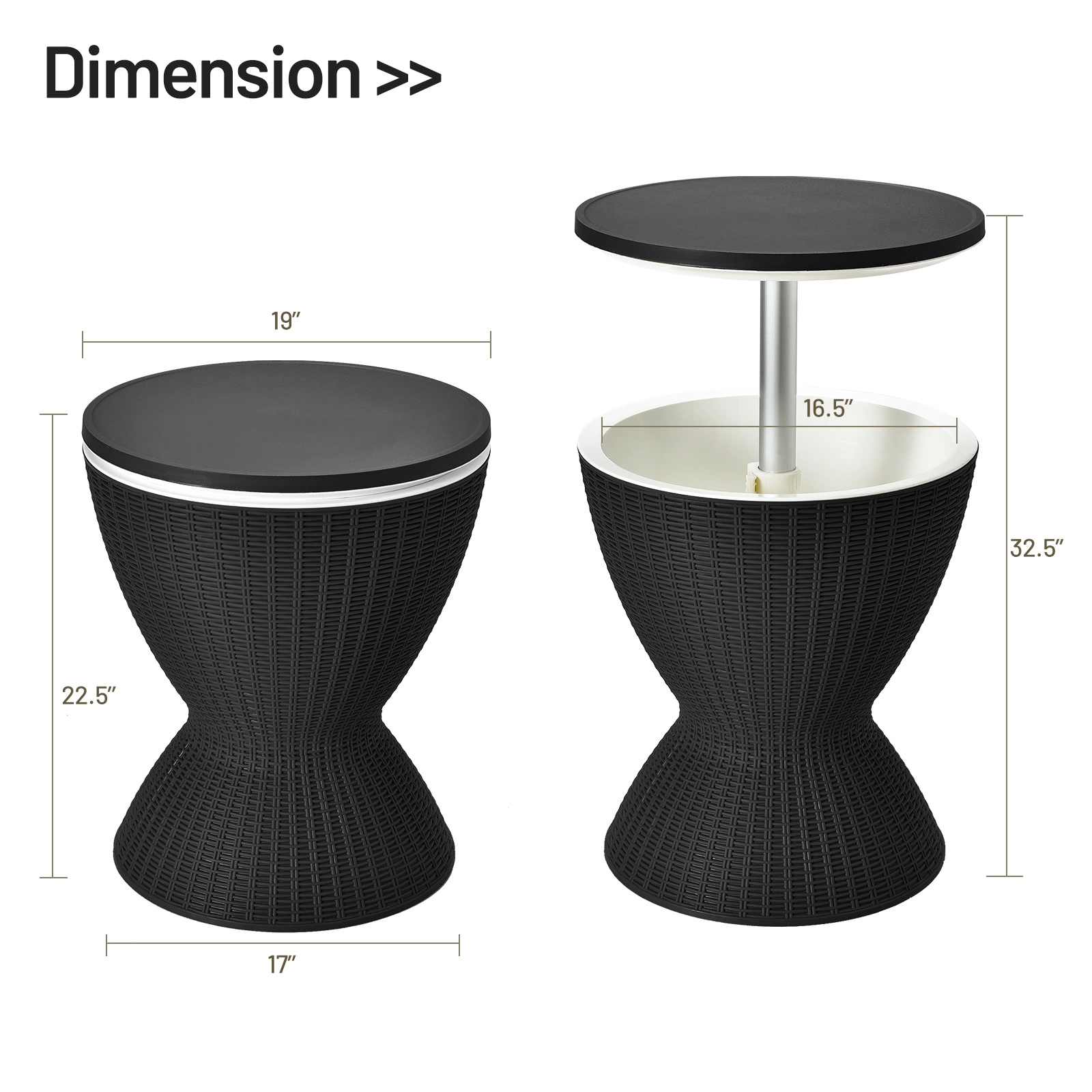 Hivvago Outdoor Bar Table with Rattan Design