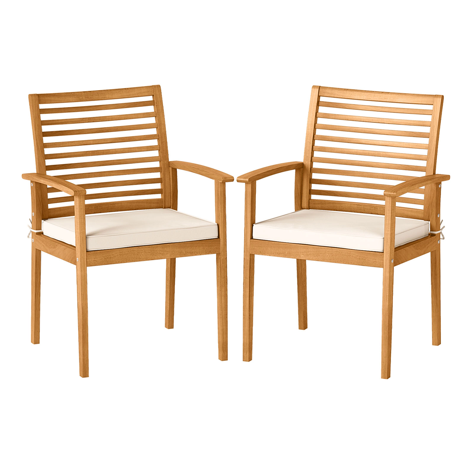 SUGIFT Outdoor Patio Dining Armchairs 400-lb Capacity Beige