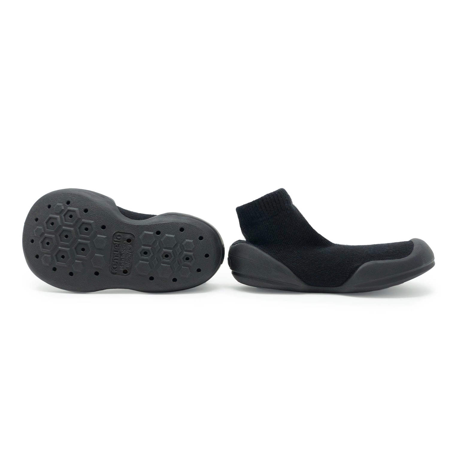 Komuello Toddler First Walk Sock Shoes - Simple Black