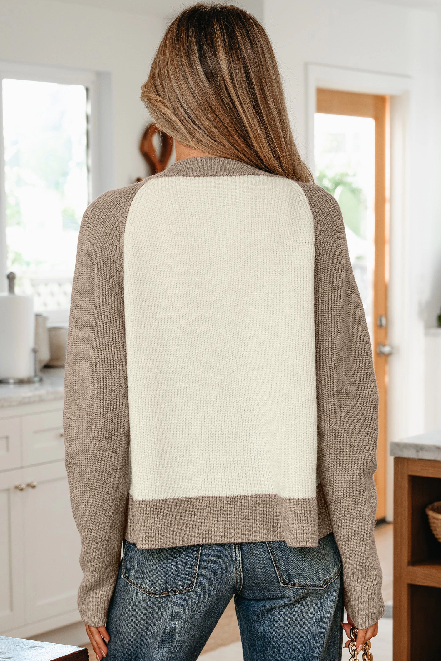 Threaded Pear Women's Maryam Ribbed Knit Down Sweater