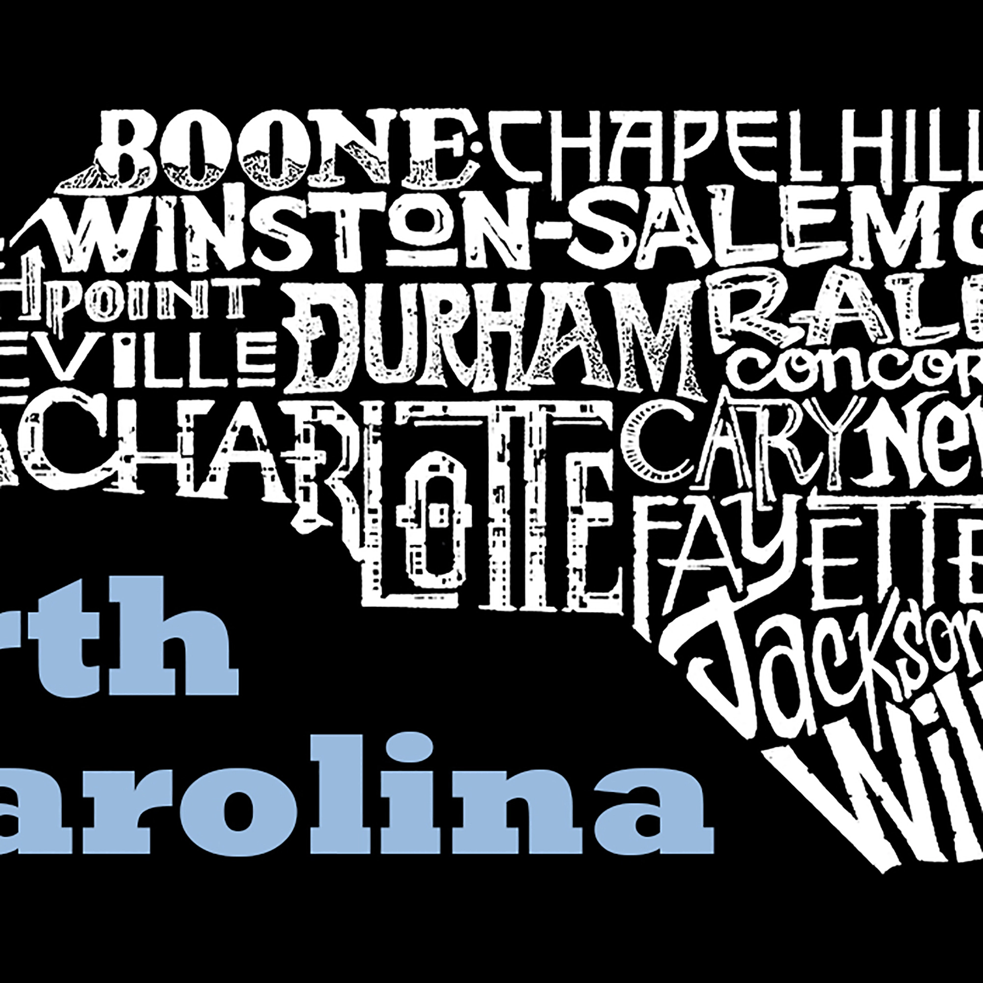 LOS ANGELES POP Art Men's Word T-Shirt - North Carolina