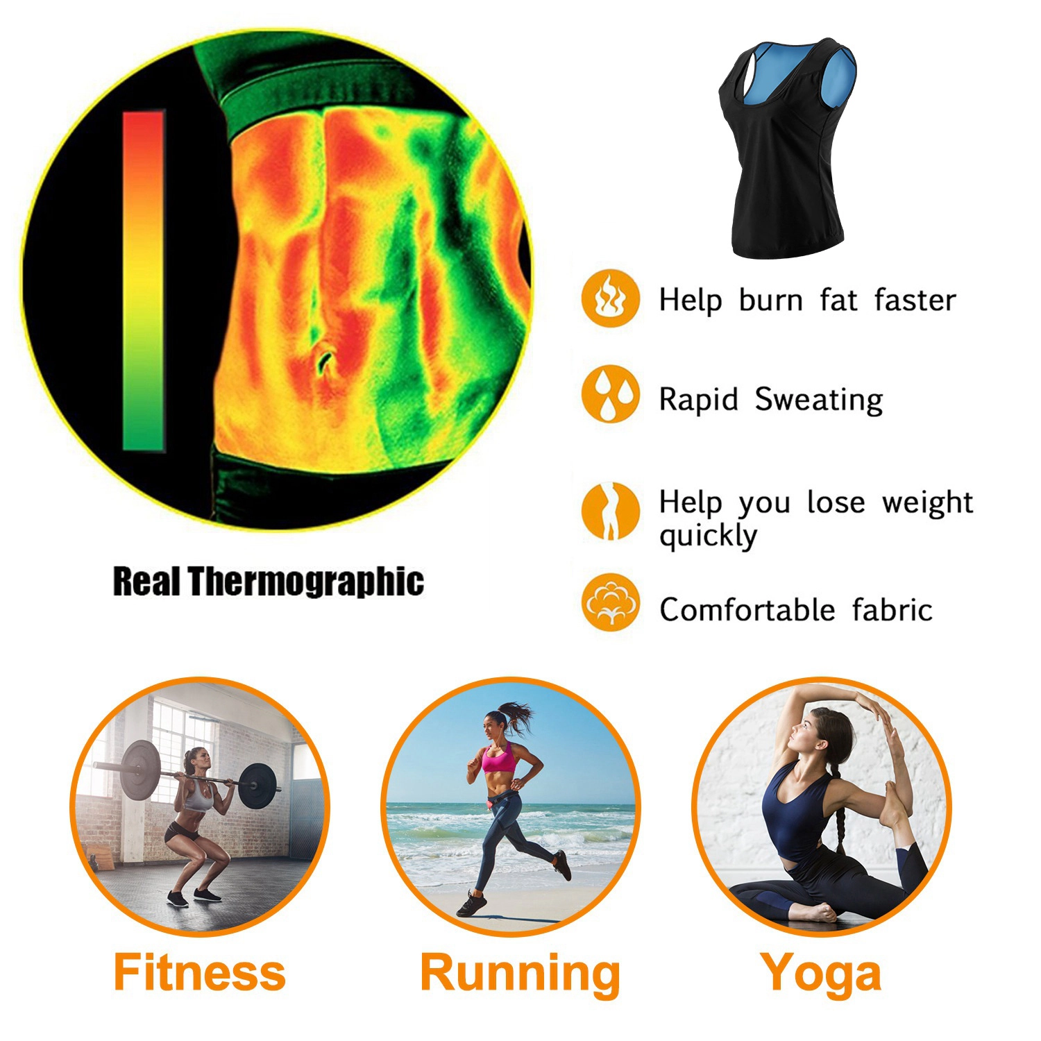GBruno Heat-Trapping Sweat Vest Waist Trainer