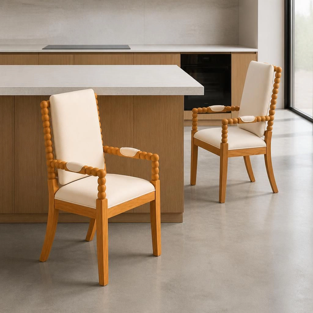 GOODSILO Solid Rubber Wood Dining Seating Chair