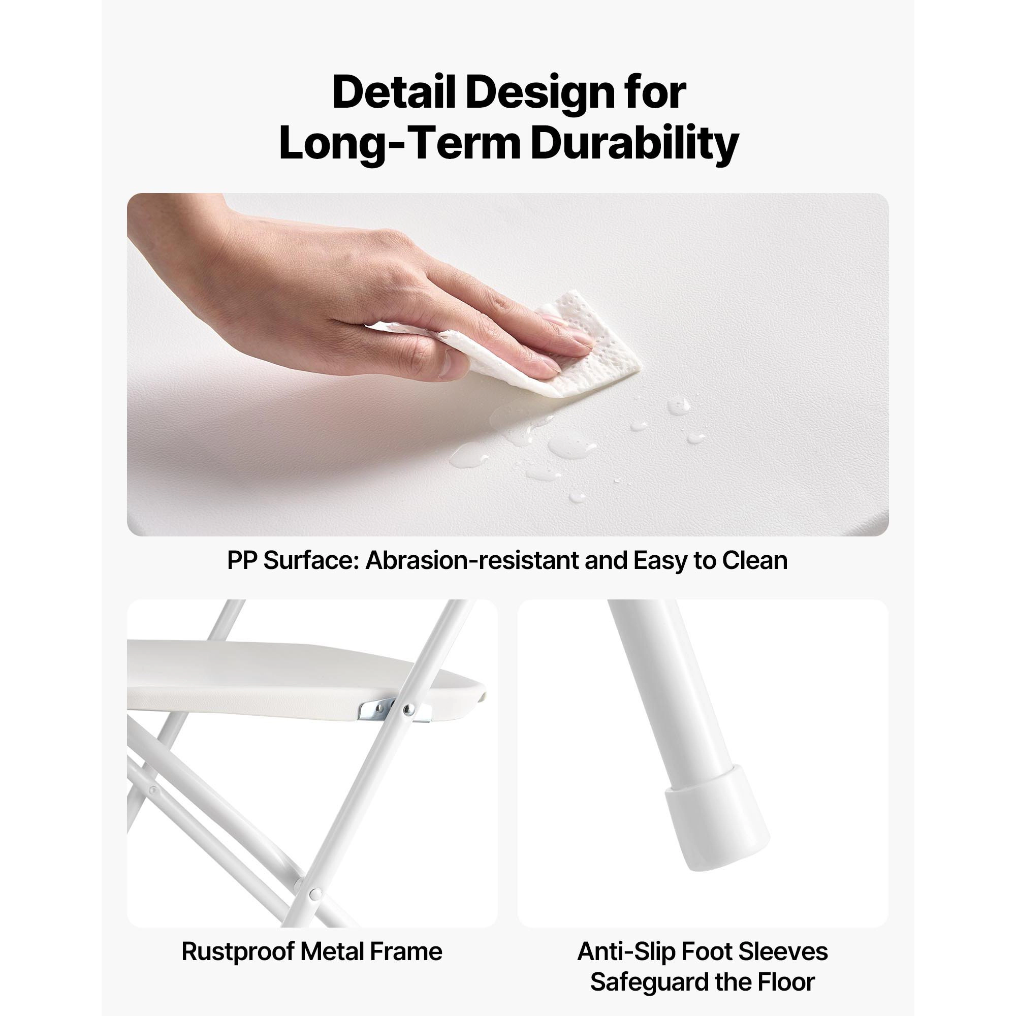 HONGGE Folding Chairs Foldable Chairs with Heavy Duty Metal Frame Portable Folding Card Table Chairs Stackable Seats