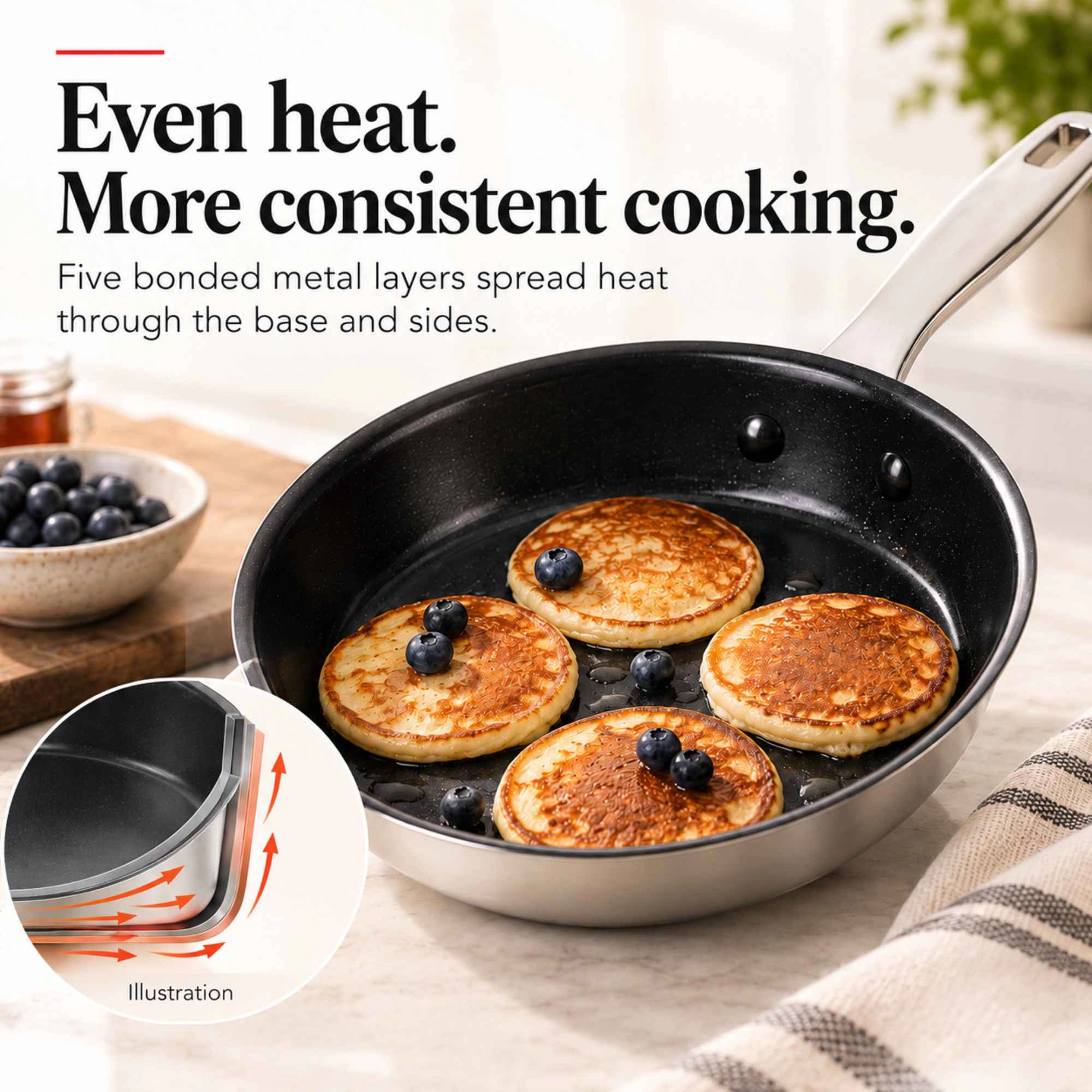 Alva Maestro 11-Inch Ceramic Nonstick Stainless Steel Frying Pan