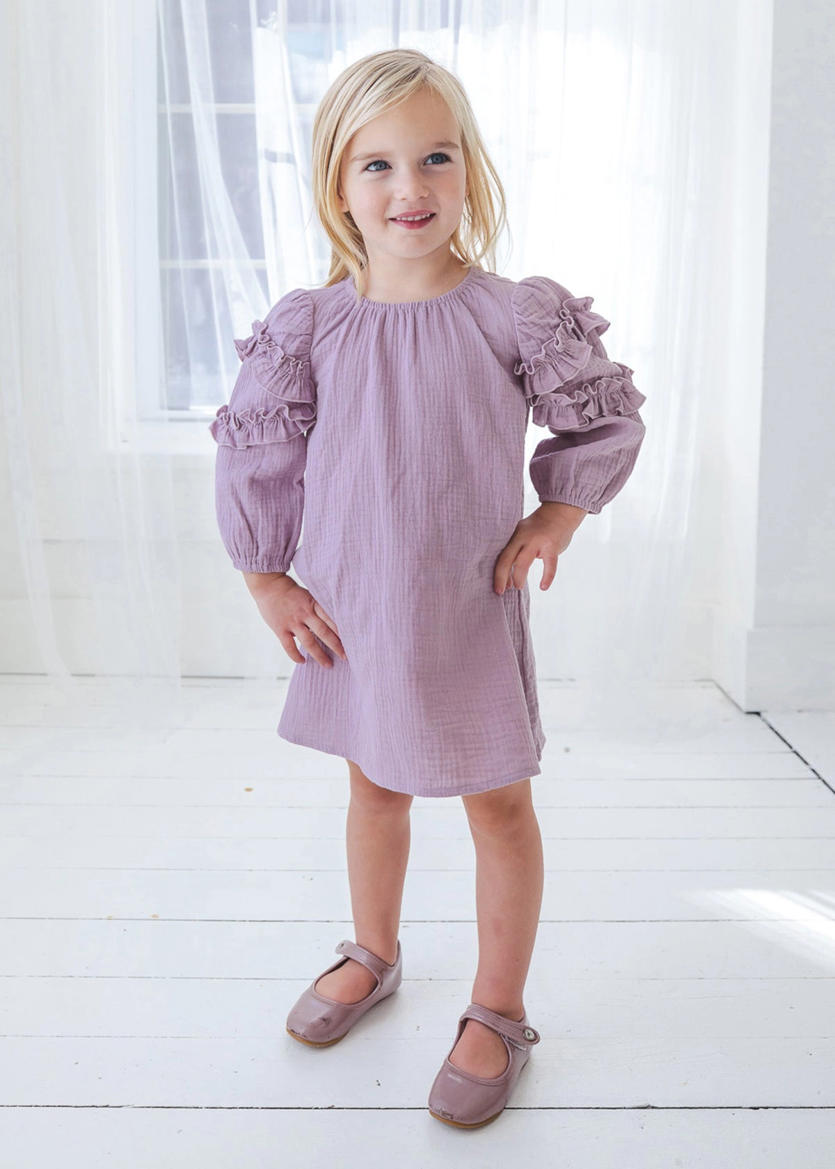 Mabel and Honey Lavender Dew Cotton Gauze Dress