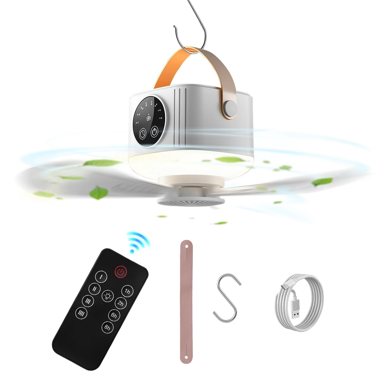 GBruno 2-in-1 Rechargeable Tent Ceiling Fan With Light