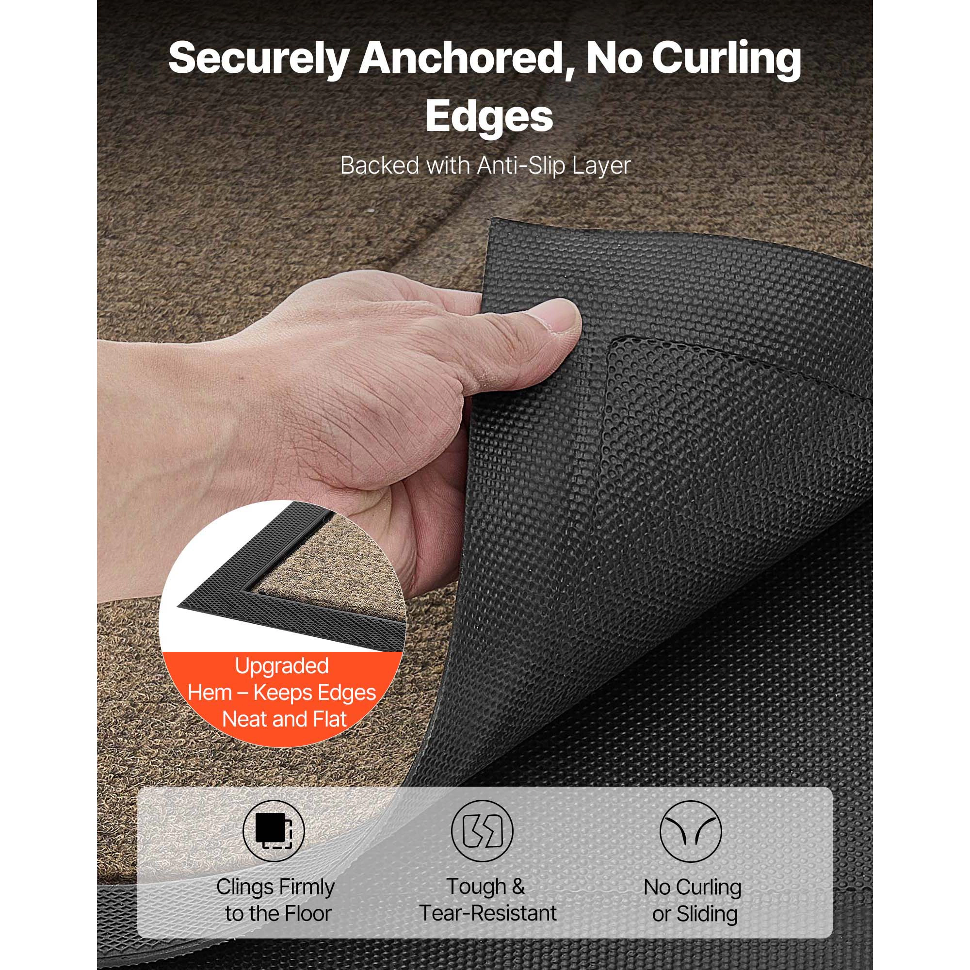HONGGE Front Door Mat Commercial Floor Mat for Indoor and Outdoor Modern Stylish Carpet with TPE Backing Heavy Duty