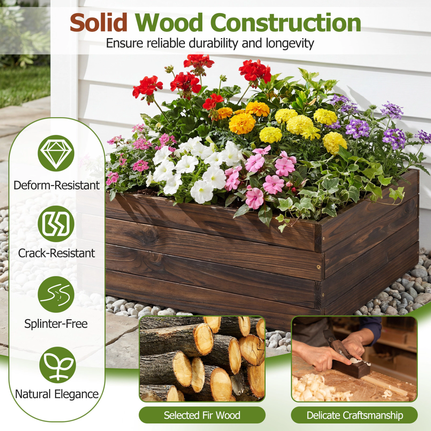 Hivvago Raised Garden Bed for Flowers and Vegetables
