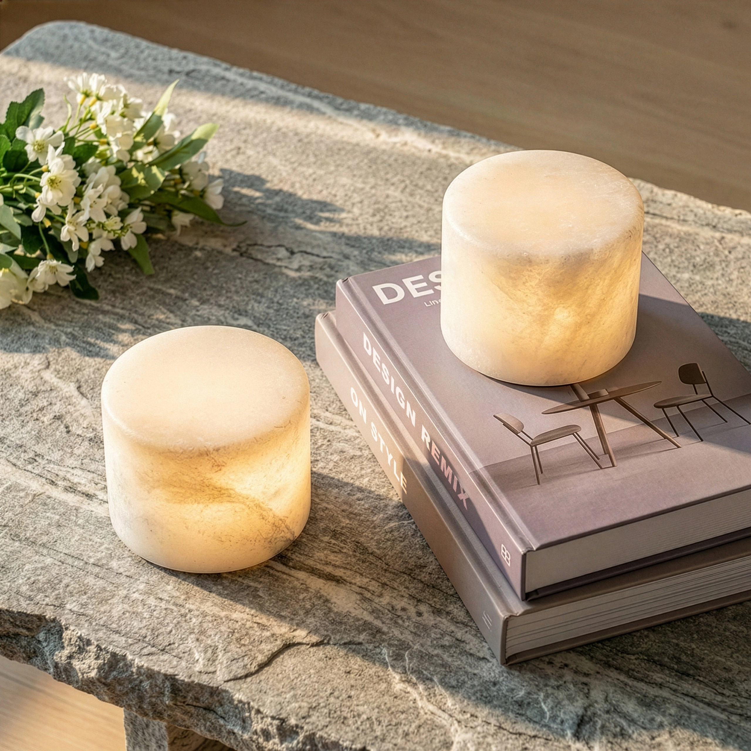 Brightech Rhea Alabaster Portable Table Lamp