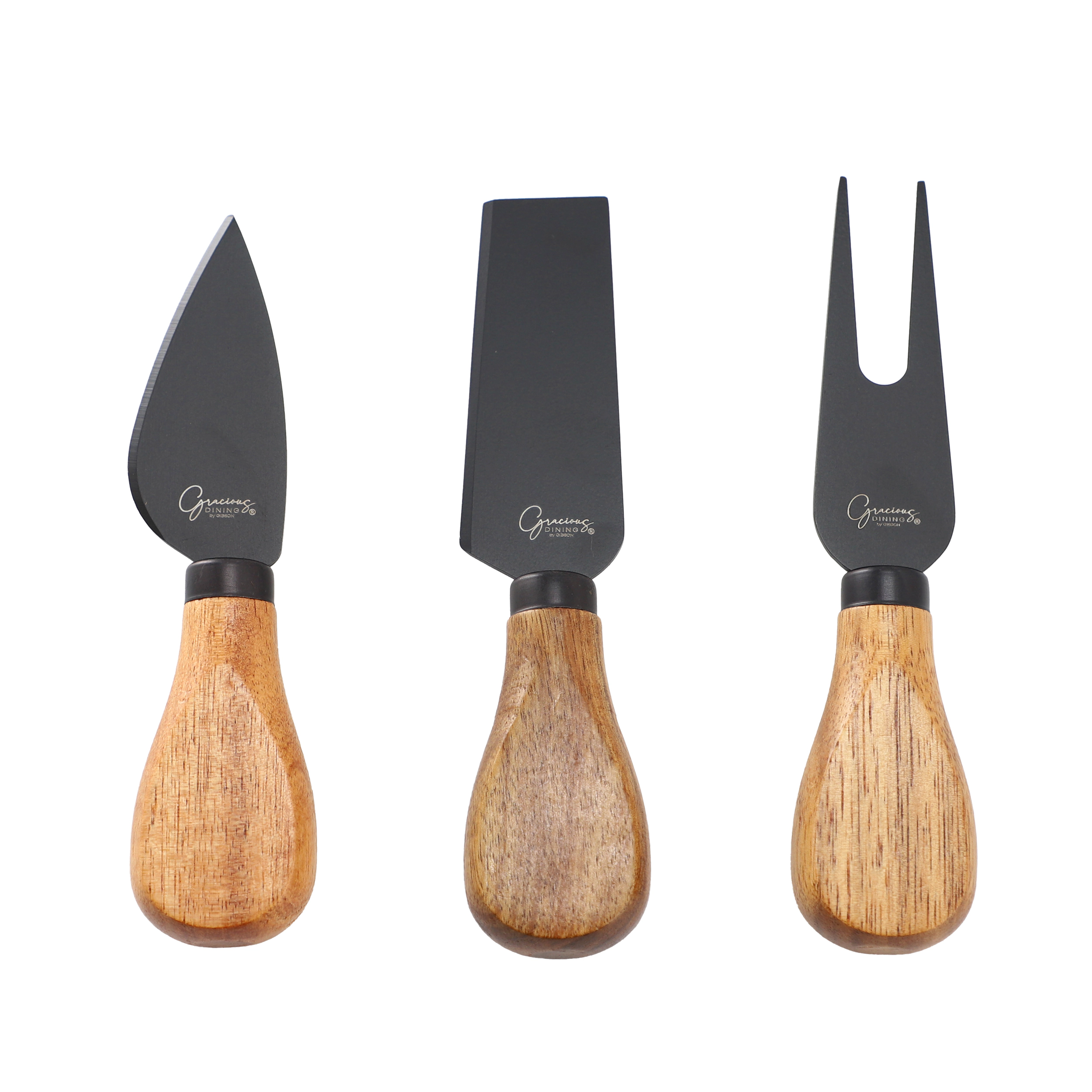 Gibson Elite Gracious Dining 4 Piece Acacia Wood Charcuterie Board With Cheese Knives in Brown