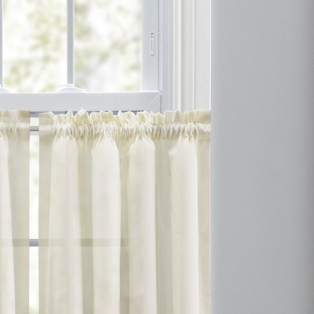 Ellis Curtain Shadow Stripe 1.5 Rod Pocket Tailo Tier Pair for Windows