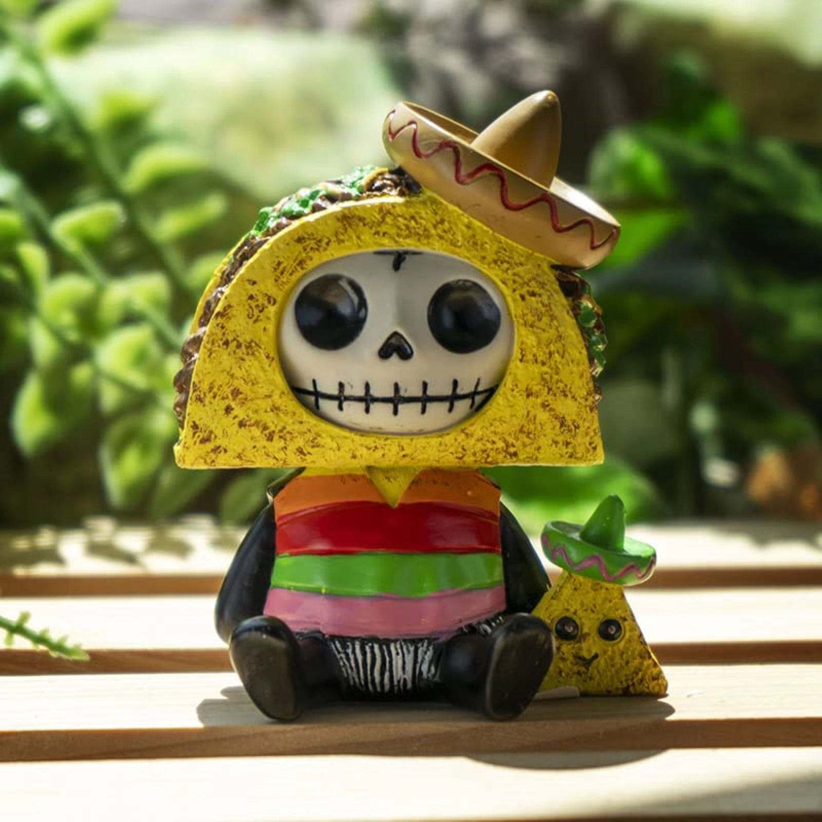 Pacific Giftware Furrybones Pancho Dressed as a Food Favorite Taco Comes Fully Load Skeleton Figurine 3 inch