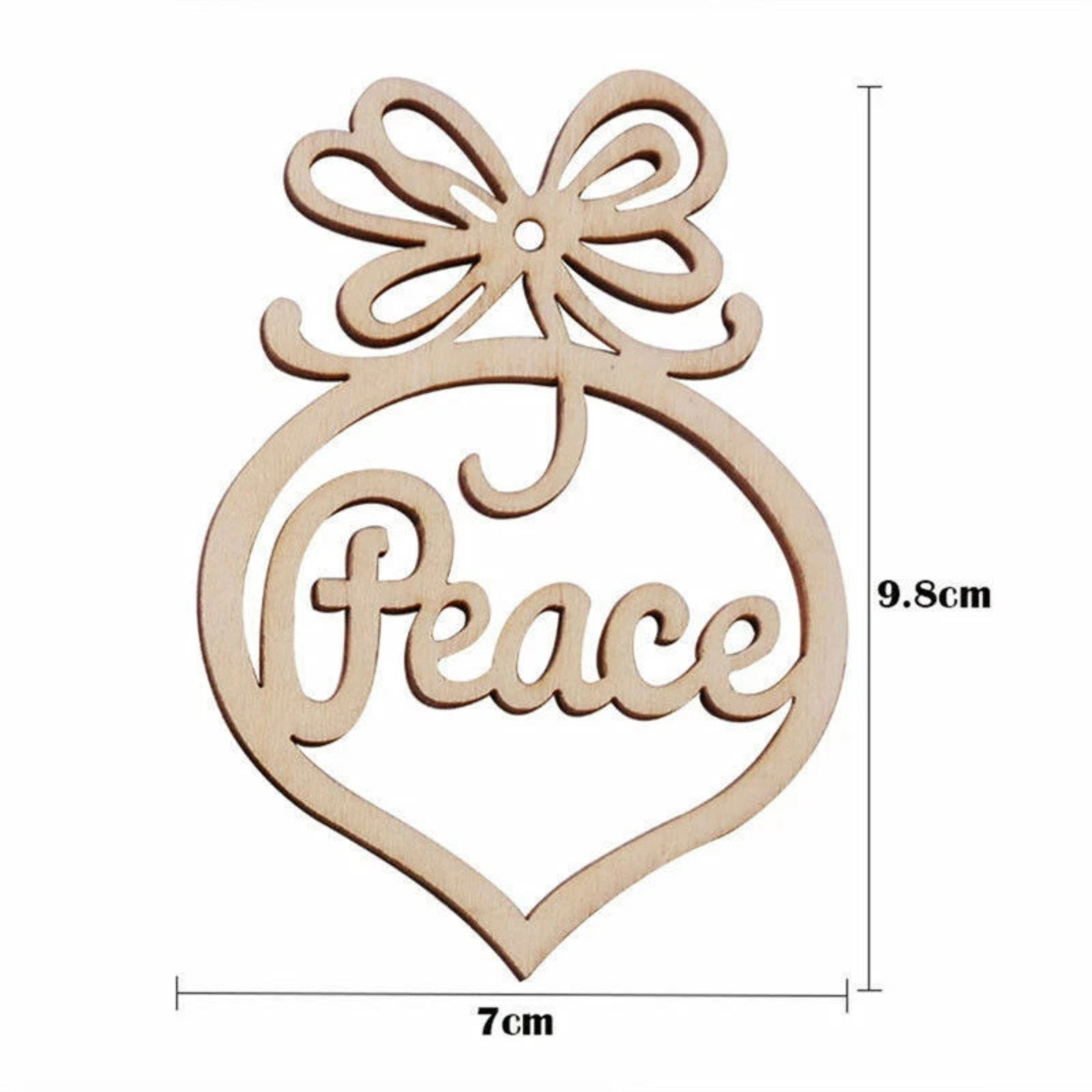 Home Collection Pack of 6 Wooden Christmas Tree Hanging Ornaments Decorations