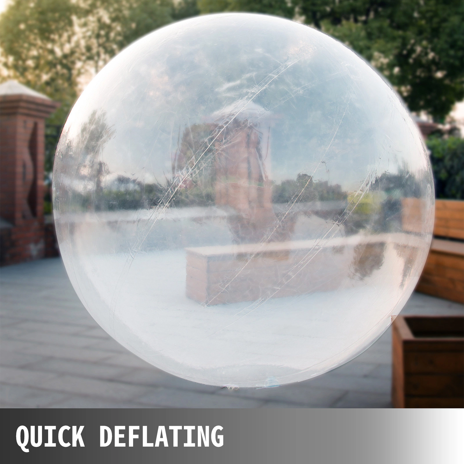 HONGGE Inflatable Water Walking Ball, 78.7in/2M Diameter PVC/TPU Zorb Ball with Waterproof Zipper for Kids & Adults