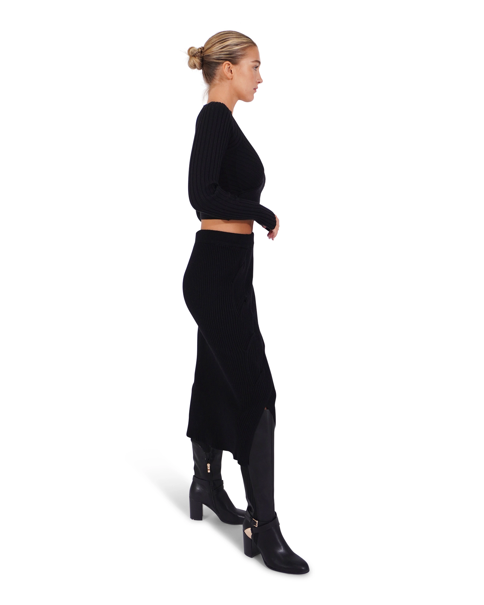 Belle & Bloom Womens All My Life Knit Midi Skirt