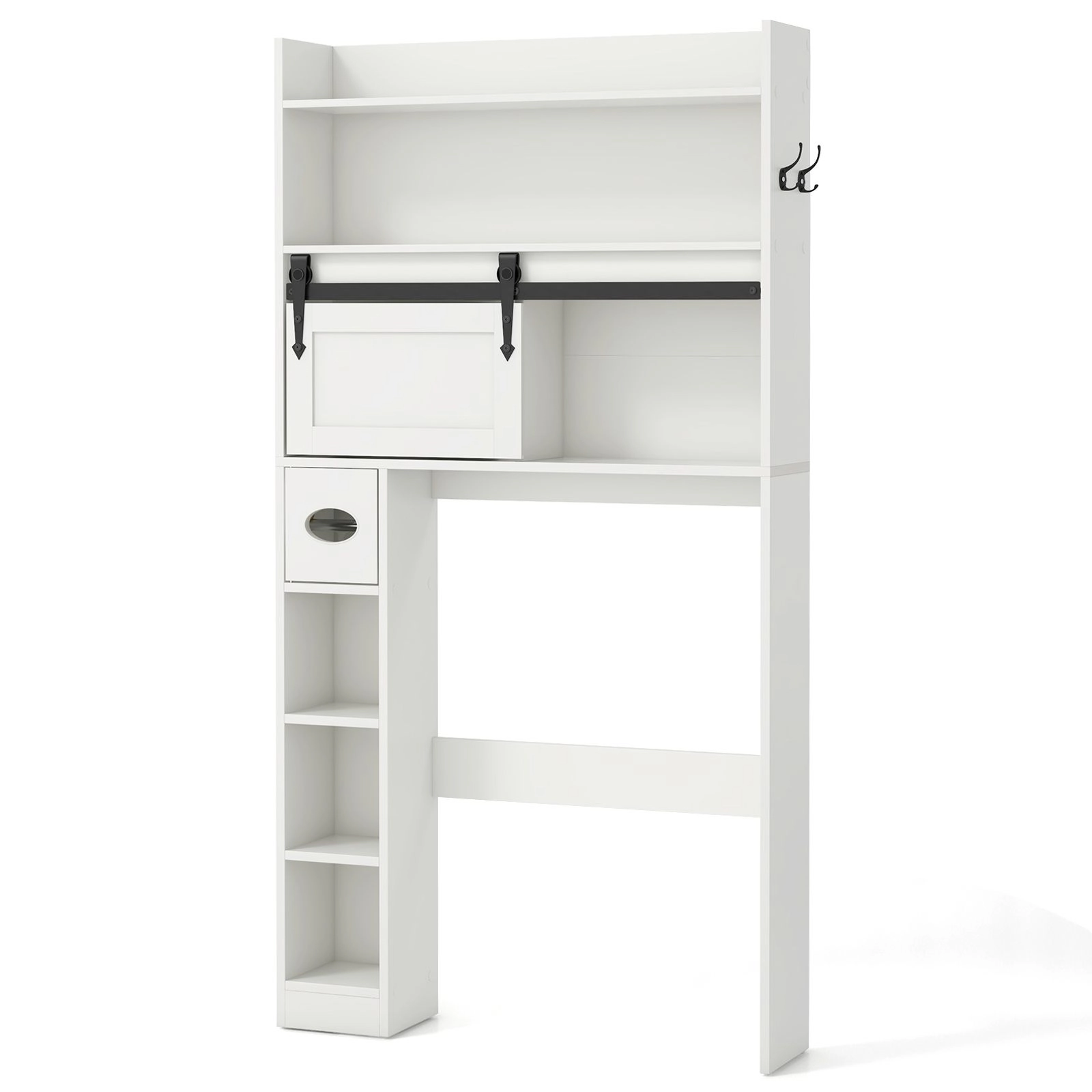 SlickBlue Toilet Storage Cabinet with Sliding Door and Shelves