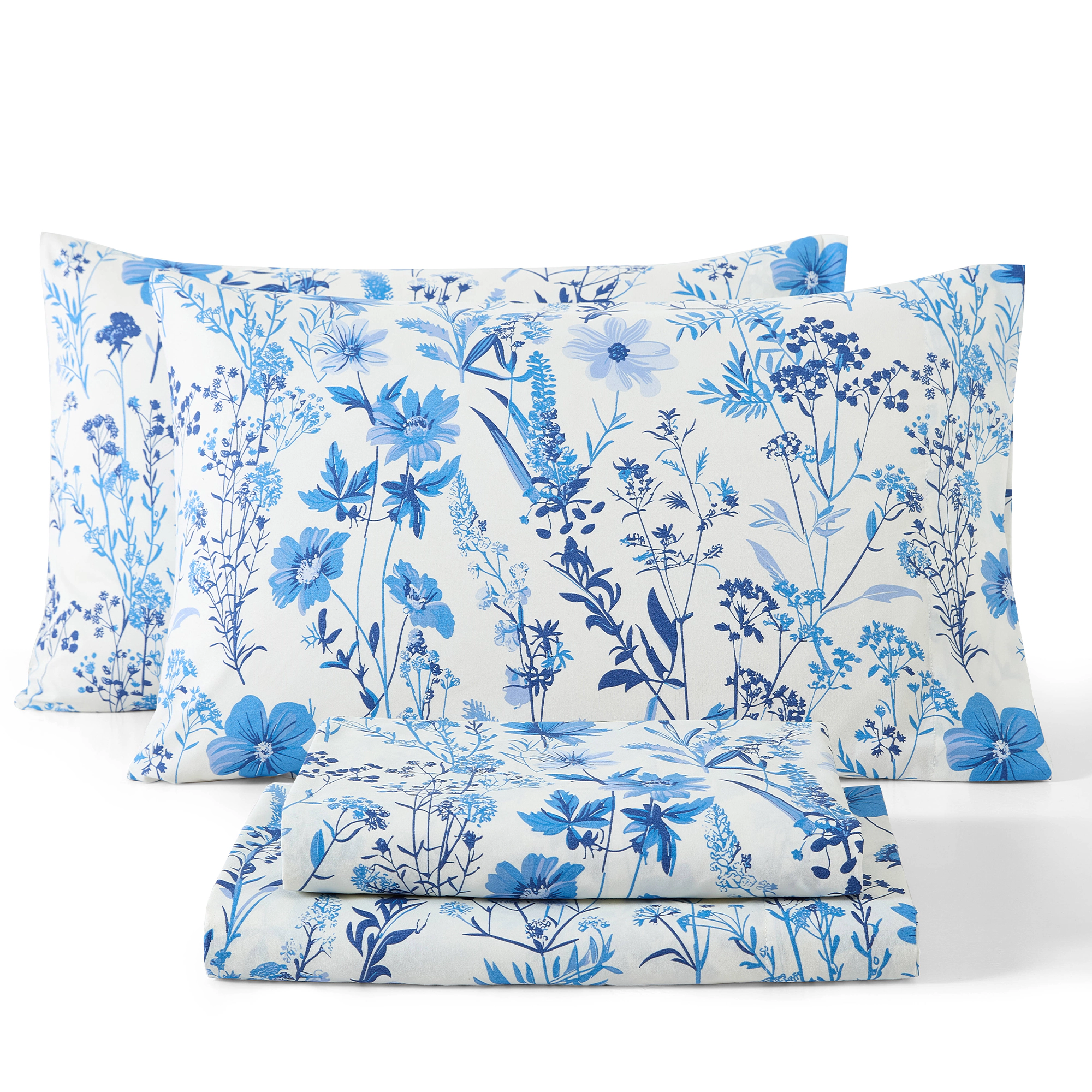 HLC.ME Vintage Floral Bed Sheets Set - Wrinkle Resistant & Ultra Soft Fits Mattresses up to 15 Deep