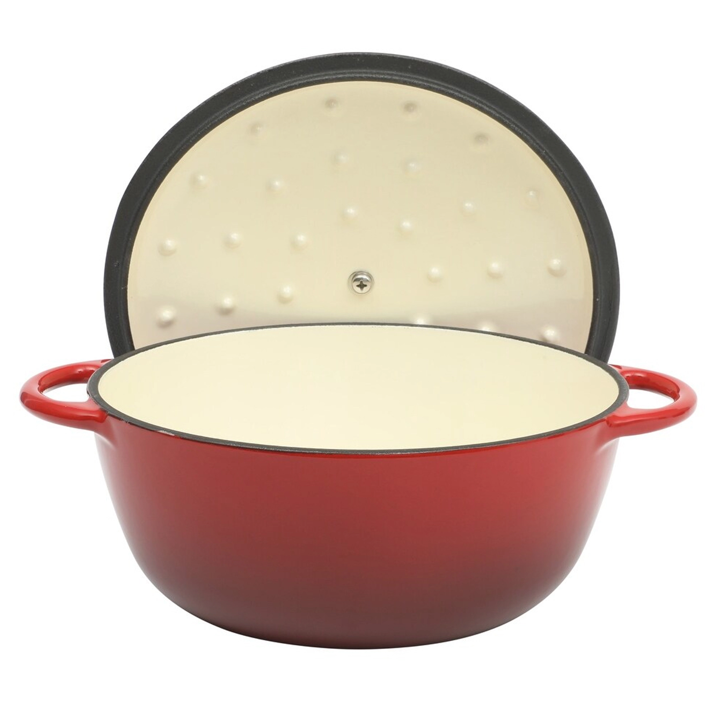 Gibson Home Addlestone 2.65 Quart Enameled Cast Iron Dutch Oven with Lid in Red