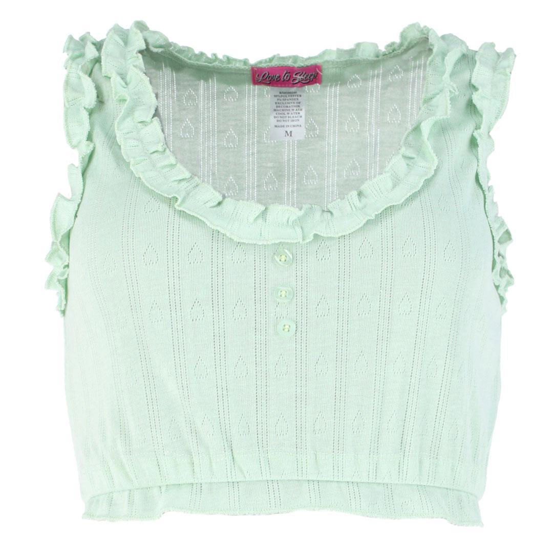Love to Sleep Ladies Pointelle Crop Tank Pajama Set
