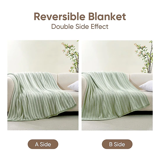 CovertSafe Chevron Reversible Soft Warm Knit Plush Lightweight Throw ...