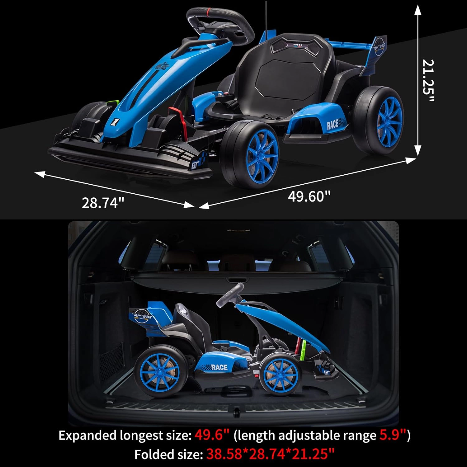 24V Kids Electric Drift Kart, 8.5MPH 300W Go Kart w/ Adjustable Seat, EVA Wheels, Dual Pedals